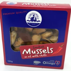 MP SMOKED MUSSELS IN OIL+CHILI 120g x 14