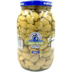 MP GREEN OLIVES HALVES 2kg x 6