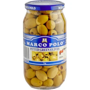 MP GREEN PITTED OLIVES 1kg x 6